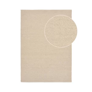 Bela smėlio spalvos rankomis austas vilnonis kilimas 160x230 arba 200x300 cm
