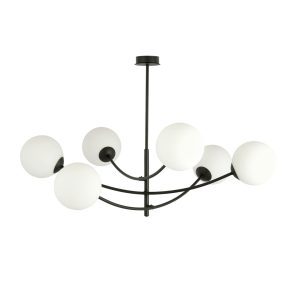 Lubinis šviestuvas HUNTER 6 BLACK/OPAL