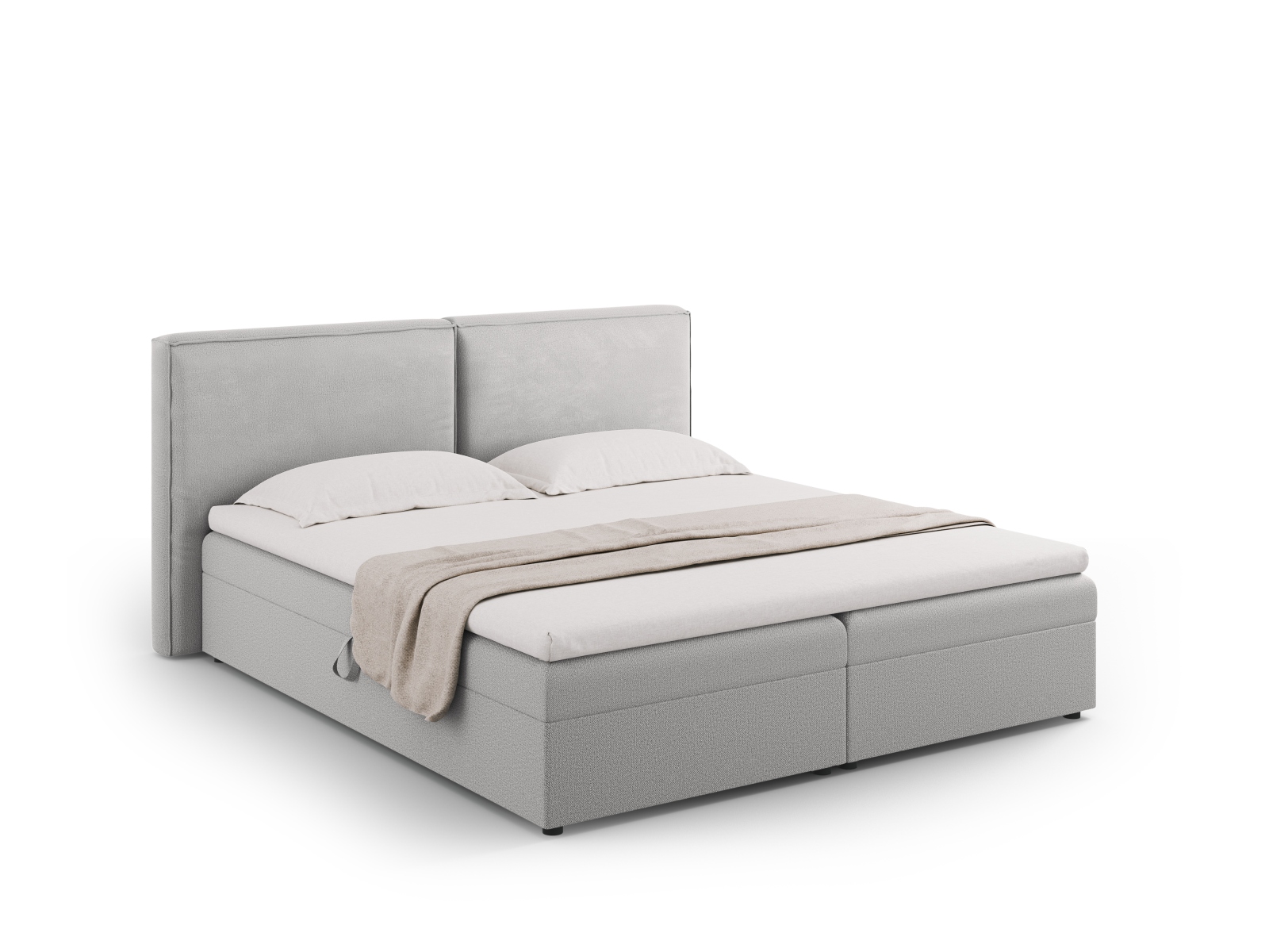 Lova Arendal Boxspring 140 × 200 cm – Šviesiai pilka