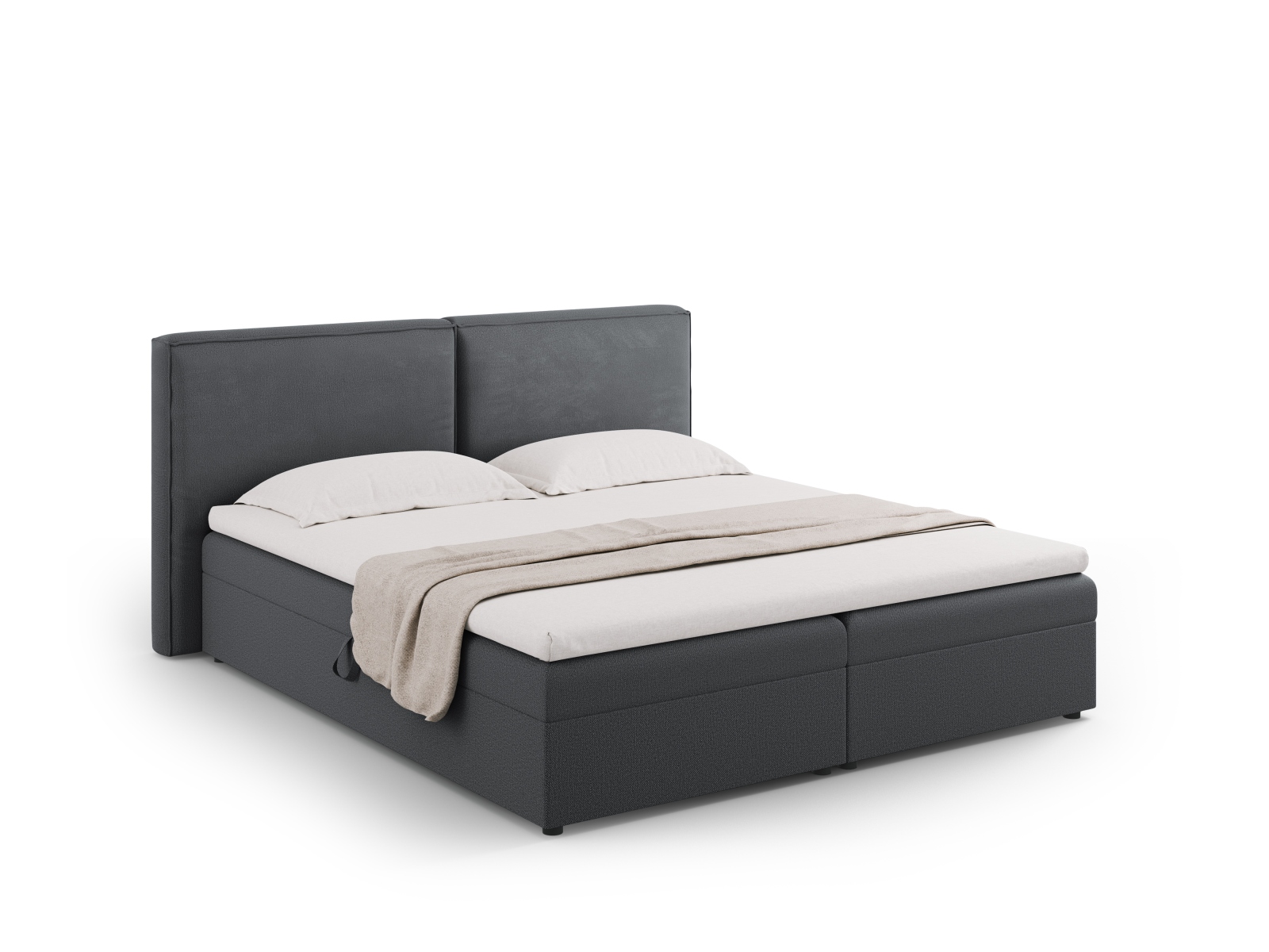 Lova Arendal Boxspring 160 × 200 cm – Tamsiai pilka